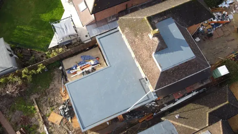 Felt flat roof on a domestic property